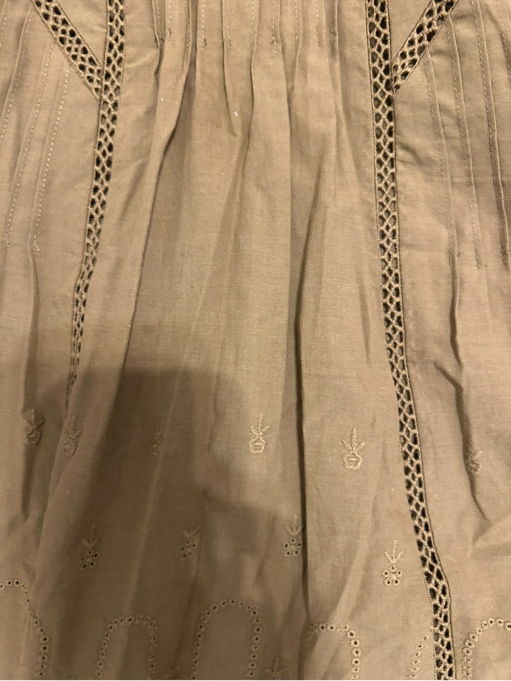 Evereve Olive Eyelet Embroidered Boho Blouse Large - Picture 8 of 8